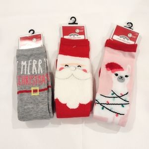 NWT Three Pair of Knee High Christmas Socks Stockings